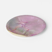 可愛モダンいガーリーピンクの蝶 ペーパープレート (アングル)