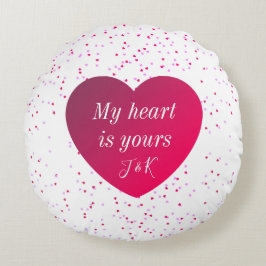 可愛モダンいキープサケ赤いハートバレンタインデー ラウンドクッション