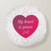 可愛モダンいキープサケ赤いハートバレンタインデー ラウンドクッション (裏面)