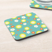 可愛モダンいグラデーションデイジーの花のパタガーリーーン コースター (左側)