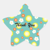 可愛モダンいグラデーションデイジーの花のパタガーリーーン 星シール (正面)
