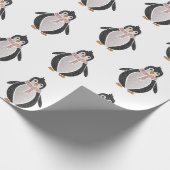 可愛モダンいグリッターペンギン包装紙 ラッピングペーパー (角)