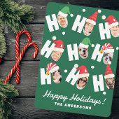 可愛モダンいサンタハット9枚の家族写真 シーズンカード