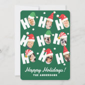 可愛モダンいサンタハット9枚の家族写真 シーズンカード (正面)