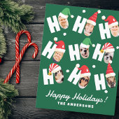 可愛モダンいサンタハット9枚の家族写真 シーズンポストカード