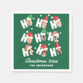 可愛モダンいサンタハット9枚の家族写真 スタンダードカクテルナプキン (正面)