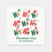 可愛モダンいサンタハット9枚の家族写真 スタンダードカクテルナプキン (正面)