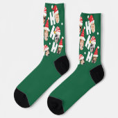 可愛モダンいサンタハット9枚の家族写真 ソックス (左)