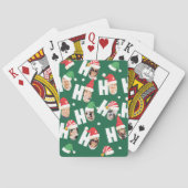 可愛モダンいサンタハット9枚の家族写真 トランプ (裏面)