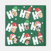 可愛モダンいサンタハット9枚の家族写真 マグネット (正面)