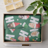 可愛モダンいサンタハット9枚の家族写真 薄葉紙 (ギフト)