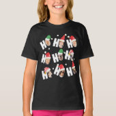 可愛モダンいサンタハット9枚の家族写真 Tシャツ (正面)