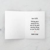 可愛モダンいシンプルカスタム誕生日挨拶 カード (内部)