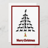 可愛モダンいシンプルミニマルクリスマスツリー シーズンカード (正面/裏面)