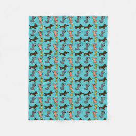 可愛モダンいスタイリッシュドッグブルー フリースブランケット