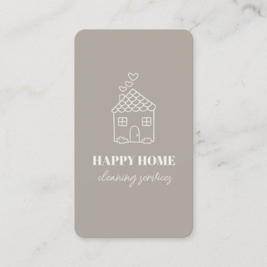 可愛モダンいスタイリッシュハウスクリーニングサービスメイド 名刺 (正面)
