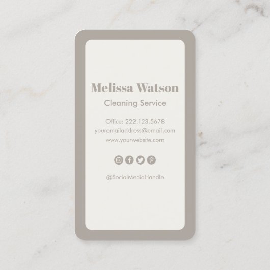 可愛モダンいスタイリッシュハウスクリーニングサービスメイド 名刺 (裏面)