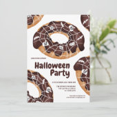 可愛モダンいスパイダスプークドーナツハローウィンパーティ 招待状 (スタンド正面)