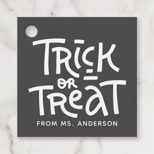 可愛モダンいタイポグラフィトリックハロウィーン フェイバータグ (正面)