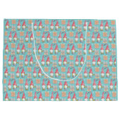 可愛モダンいターコイズ格言インラブ ラージペーパーバッグ (裏面)