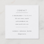 可愛モダンいチョコレートケーキベーカリーパティシエ スクエア名刺 (裏面)