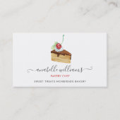 可愛モダンいチョコレートケーキベーカリーパティシエ 名刺 (正面)