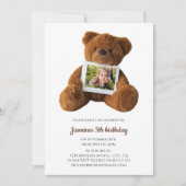 可愛モダンいテディベアの誕生日 招待状 (正面)