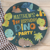 可愛モダンいディノ恐竜キッズバースデーパーティー ペーパープレート