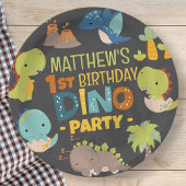 可愛モダンいディノ恐竜キッズバースデーパーティー ペーパープレート