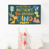 可愛モダンいディノ恐竜キッズバースデーパーティー 横断幕 (インサイチュ)