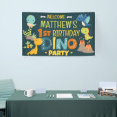 可愛モダンいディノ恐竜キッズバースデーパーティー 横断幕 (トレードショー)