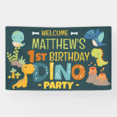 可愛モダンいディノ恐竜キッズバースデーパーティー 横断幕 (横)