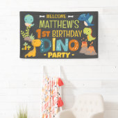 可愛モダンいディノ恐竜キッズバースデーパーティー 横断幕 (インサイチュ)