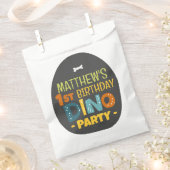 可愛モダンいディノ恐竜キッド誕生日ありがとう フェイバーバッグ (クリップ留めされた状態)