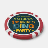 可愛モダンいディノ恐竜キッド誕生日ありがとう ポーカーチップ (シングル)