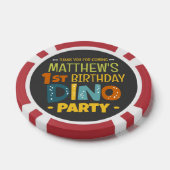 可愛モダンいディノ恐竜キッド誕生日ありがとう ポーカーチップ (シングル)