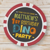 可愛モダンいディノ恐竜キッド誕生日ありがとう ポーカーチップ