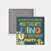 可愛モダンいディノ恐竜キッド誕生日ありがとう マグネット (正面/裏面)