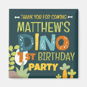 可愛モダンいディノ恐竜キッド誕生日ありがとう マグネット (正面)