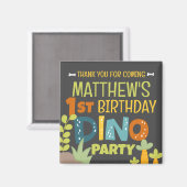 可愛モダンいディノ恐竜キッド誕生日ありがとう マグネット (正面/裏面)