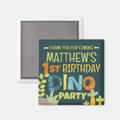 可愛モダンいディノ恐竜キッド誕生日ありがとう マグネット (正面/裏面)