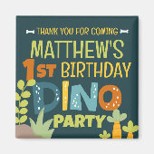 可愛モダンいディノ恐竜キッド誕生日ありがとう マグネット (正面)