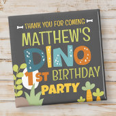 可愛モダンいディノ恐竜キッド誕生日ありがとう マグネット