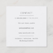 可愛モダンいデザートのケーキベーカリーパティシエ スクエア名刺 (裏面)