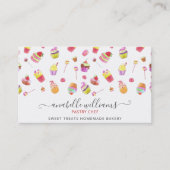 可愛モダンいデザートのケーキベーカリーパティシエ 名刺 (正面)