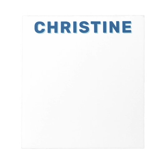 可愛モダンいネイビーブルーライトブルーキッズ先生 ノートパッド (正面)