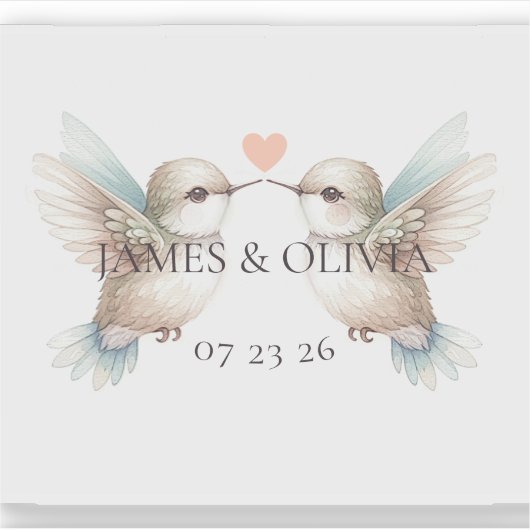 可愛モダンいハチドリ シール (正面)