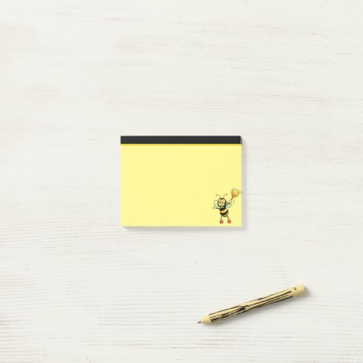 可愛モダンいハチミツbeeブラック&イエローポストイットノー ポストイット (デスク上)