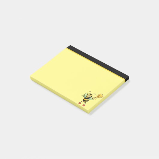 可愛モダンいハチミツbeeブラック&イエローポストイットノー ポストイット (アングル)