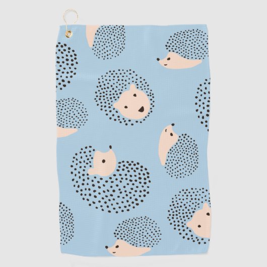 可愛モダンいハリネズミ柄 ゴルフタオル (正面)